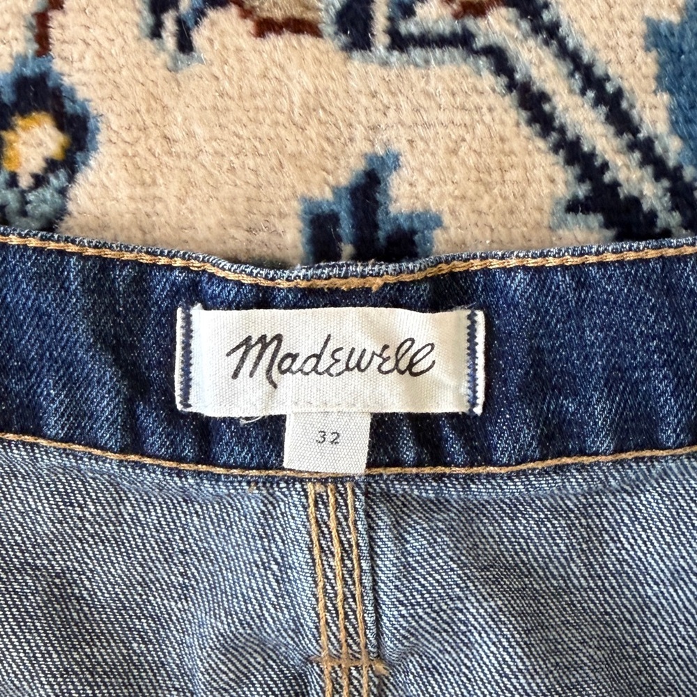 Madewell Blue Denim Mini Skirt with Frayed Hem - Picture 3 of 6
